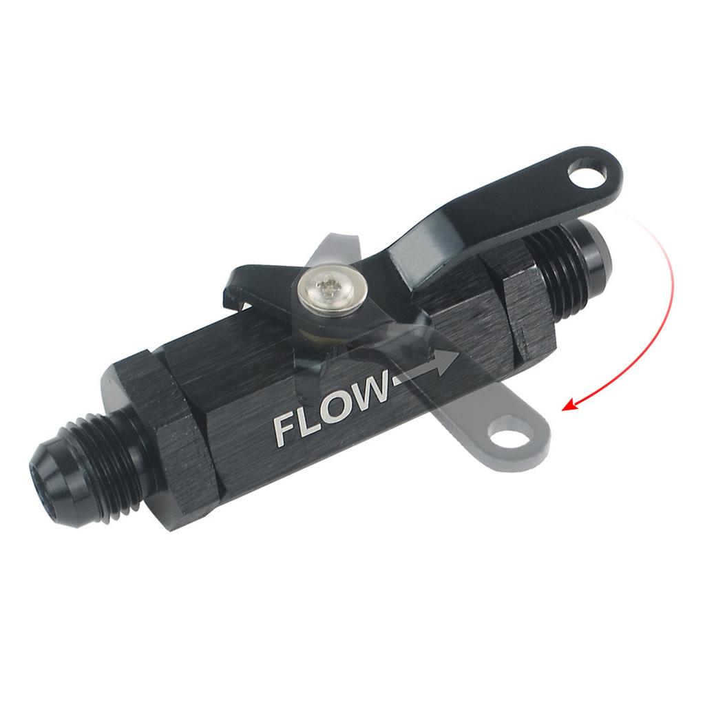 - AN6 6AN Aluminum  Fuel Filter Shut Off  Cut Off w/ Cable Lever Black 1Pcs -FSV06