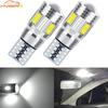 2X White Auto Car Turn Signal Side Lamp T10 Canbus 194 W5W License Plate 5630 6LED Trunk No Error Parking LED Dome Reading Light