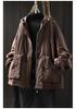 Women's Retro Casual Quilted Cotton Jacket with Hood, Large Pockets, Lightweight, Loose Fit, Plus Size, Winter Warm Outerwear.