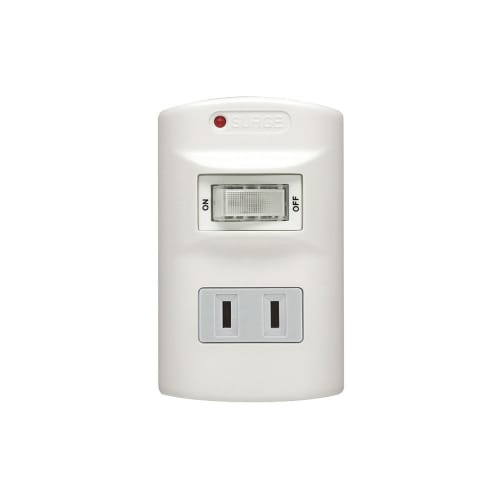 BUFFALO 2 Distribution Tap with Central Switch/lightning Surge Prevention, White BSTAPD03WH