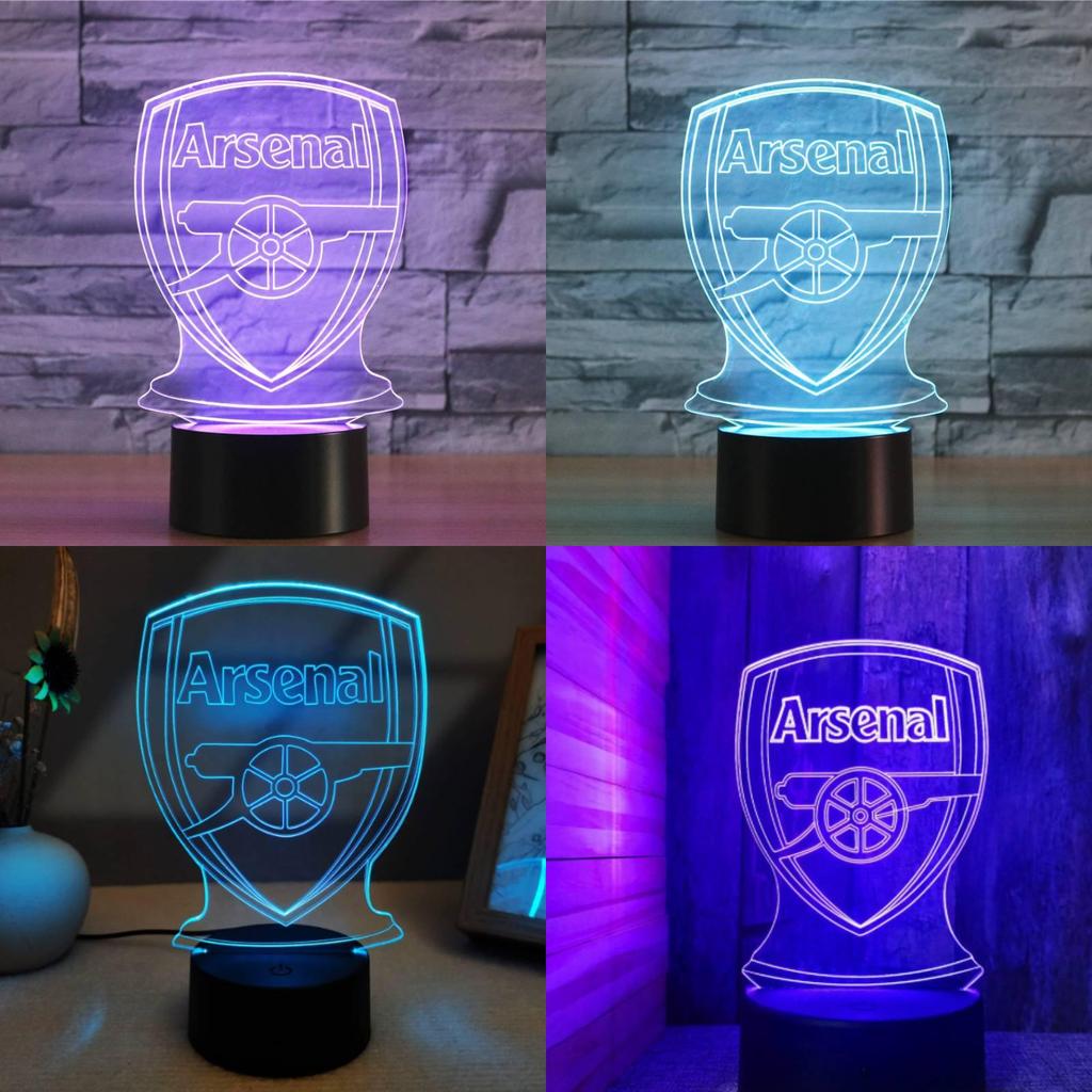 Arsenal Led 3d Night Light Illusion Lamp 16 Colour Change Decor Lamp Gifts Xmas