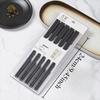 10 Pairs Chinese Chopsticks Black and Red Sushi Sticks Fast Food Noodles Chopsticks Korean Tableware Kitchen Supplies Cutlery