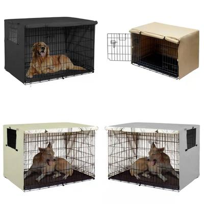 Rainproof Cover for Dog Cage Pet Wire Cage Cover with Open Closure OxfordCloth Waterproof Crate Cover for Dog Travel
