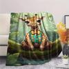 1PC Forest System Print FlAannel Blanket, High Quality Comfortable for All Seasons, Home Decor, Warmth and Comfort