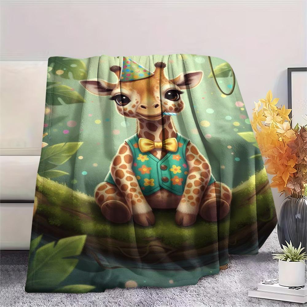 1PC Forest System Print FlAannel Blanket, High Quality Comfortable for All Seasons, Home Decor, Warmth and Comfort