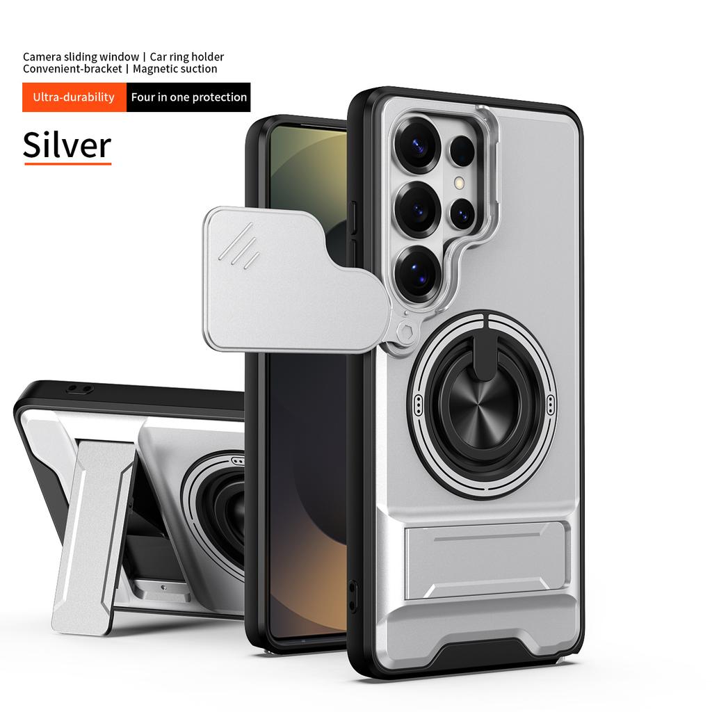 Funda for Samsung Galaxy S26 Ultra S25 Plus S25 FE Case Rotatable Slide Camera Protection Ring Stand Shockproof Cover Capa Funda