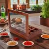 Wooden Spice Box Set for Kitchen Large Containers Spice Jars & Spoon In Sheesham Wood Masala Dabba