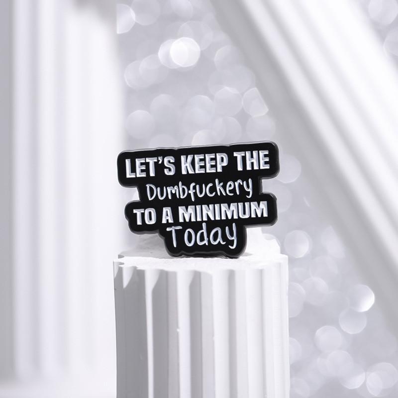 Fun Black And White Metal Enamel Badge Brooch With Cartoon Design For Both Genders