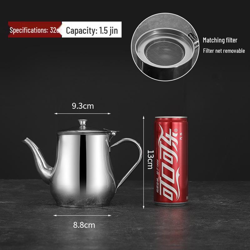 Leak-Proof Stainless Steel Oil Storage Pot with Filter