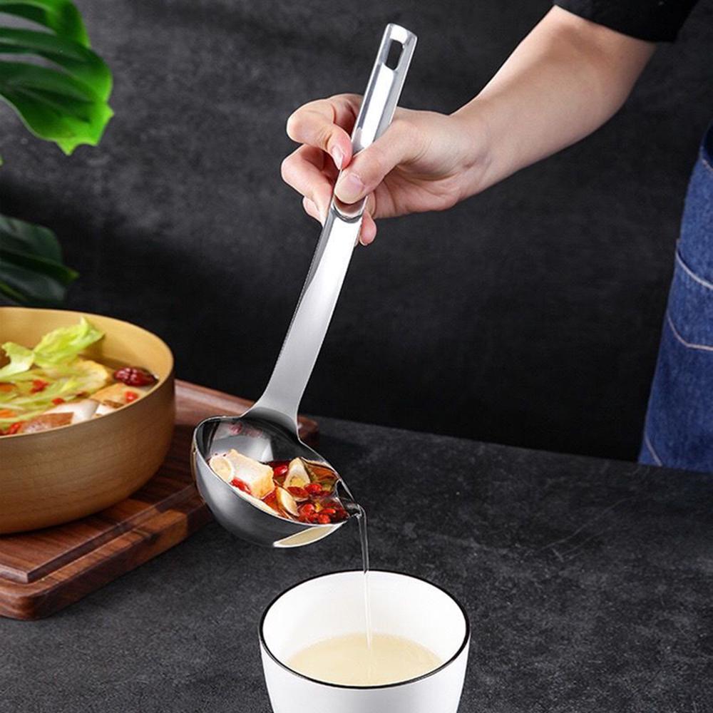 Spoon 2020 Stainless Steel Scoop Filter Fat Spoon Strainer Spoon Soup Oil Separation Cooking Strainer Tools Home Kitchen Gadgets