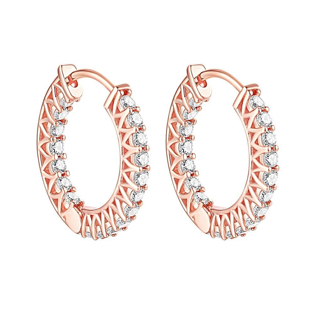 Boucles d'oreilles créoles en argent Sterling 925 pour femmes, pierres précieuses Moissanite créées, à la mode, pour fête de mariage, bijoux fins