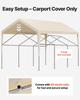 Lona de Reposição para Carport, Toldo de Garagem Portátil 3,6 x 6 m, Lona Resistente a UV e à Água para Abrigo de Carro, Cobertura de Carport Reforçada com Bola