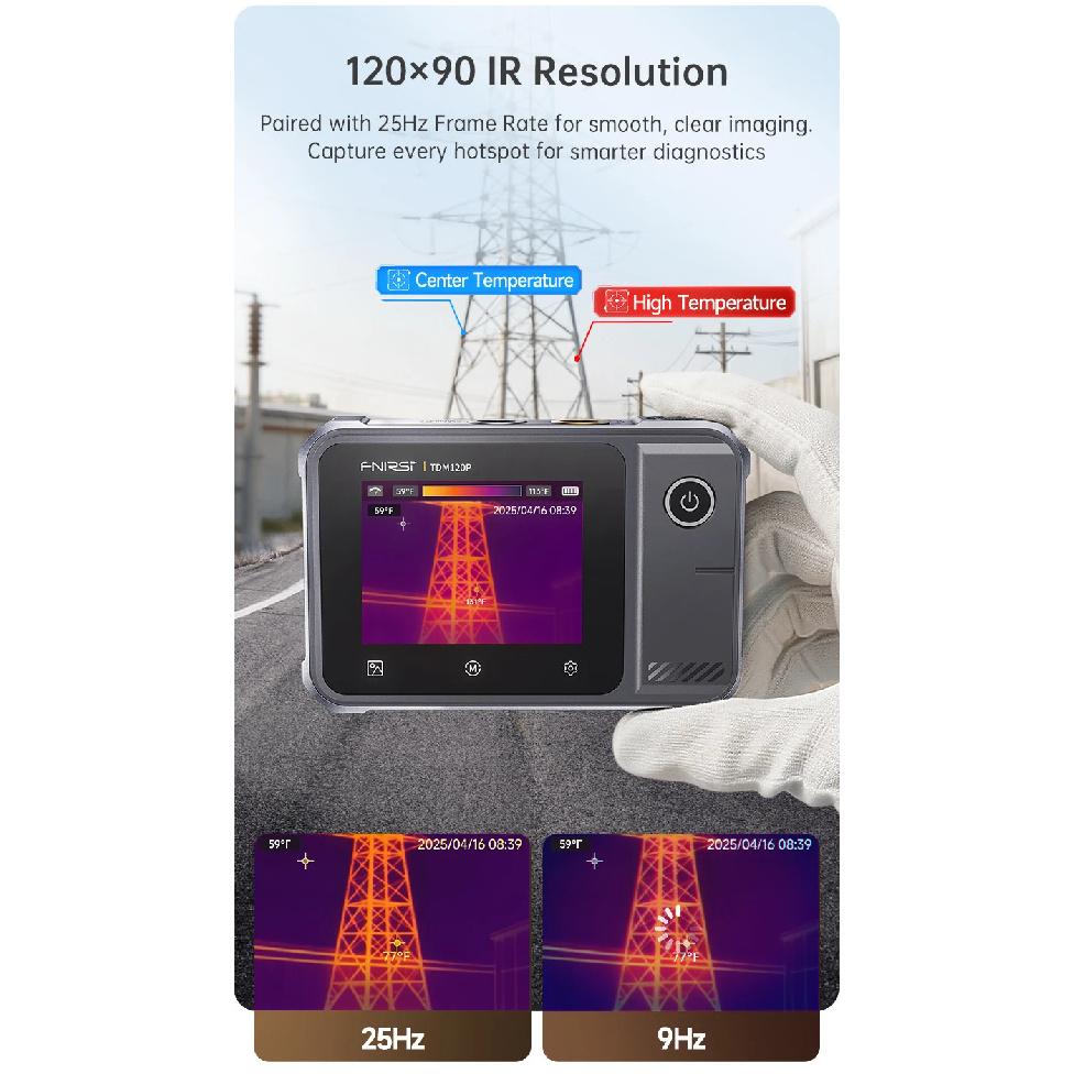 FNIRSI TDM-120/TDM-120P Multimeter Thermal Imaging Infrared Camera Tester AC 750V/DC 1000V Resistance Capacitance 120x90 IR