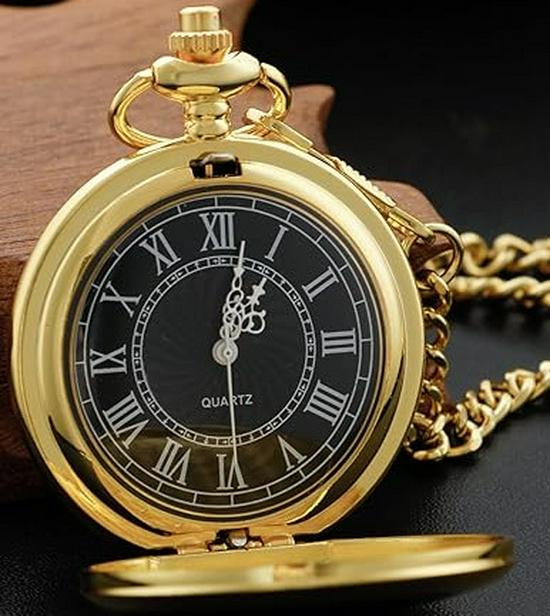 Taschenuhr im antiken Stil aus Wolframstahl mit arabischen Ziffern, poliertes Klappdesign, erhältlich in 4 Farben