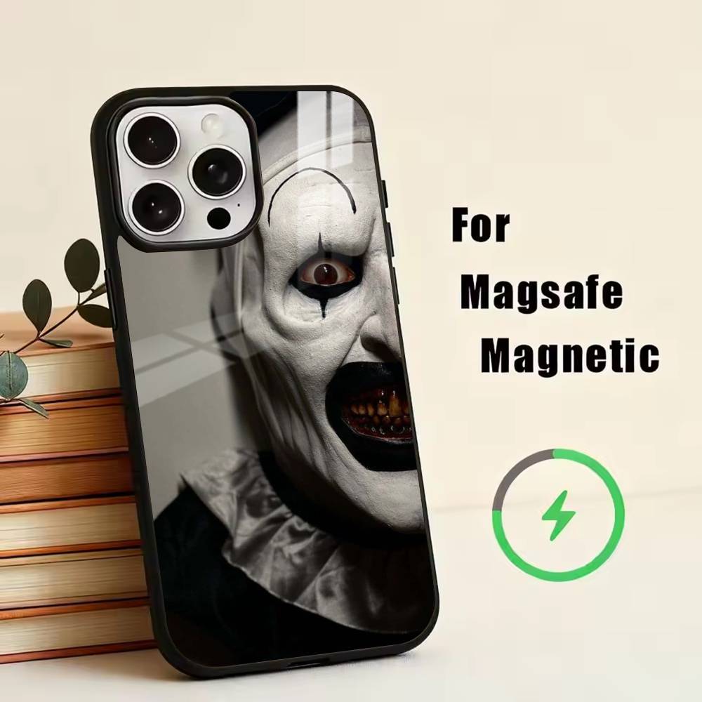 Gothic-Terrifier-Art the Clown Phone Case For iPhone17,16,15,14,13,12,11 Plus,Pro Magnetic For Magsafe Wireless Charging