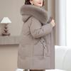Real Fur Collar Middle-aged Women's Winter Down Coats Hooded Plus Size XL-6XL Thick Warm White Duck Down Jackets for Women Clothes