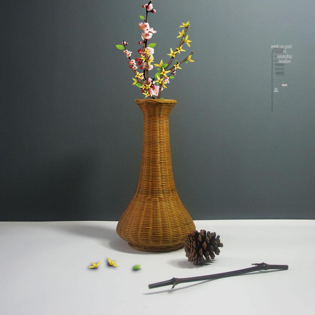 Handmade Bamboo Woven Flower Vase and Ornament Collection