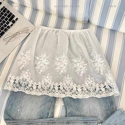 High Waist Lace Underskirt Slips Flower Mesh Underskirt Slips Dress Safety Skirt Petticoat  Girls