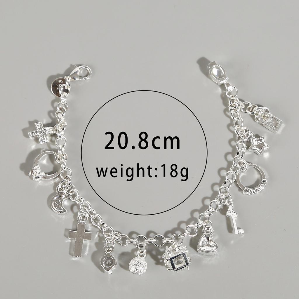 1PC men's fashionable design bracelet cross Zircon accessory, suitable for dates, parties, and holiday gifts