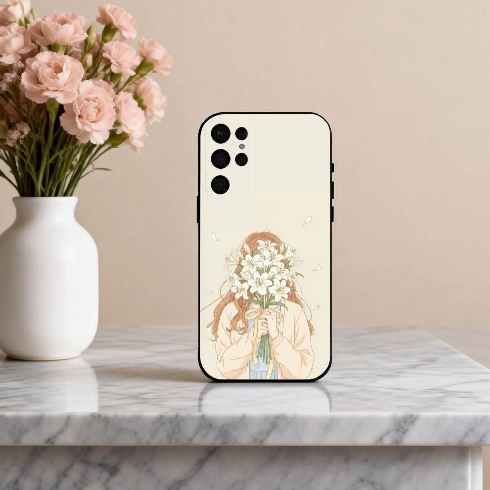 D-Dreamy G-Glow Vibe cartoon girl Phone Case For Samsung S25,24,23,22,30,21,10,9,Ultra,Plus,Lite,FE,4,5 G Soft Black Case