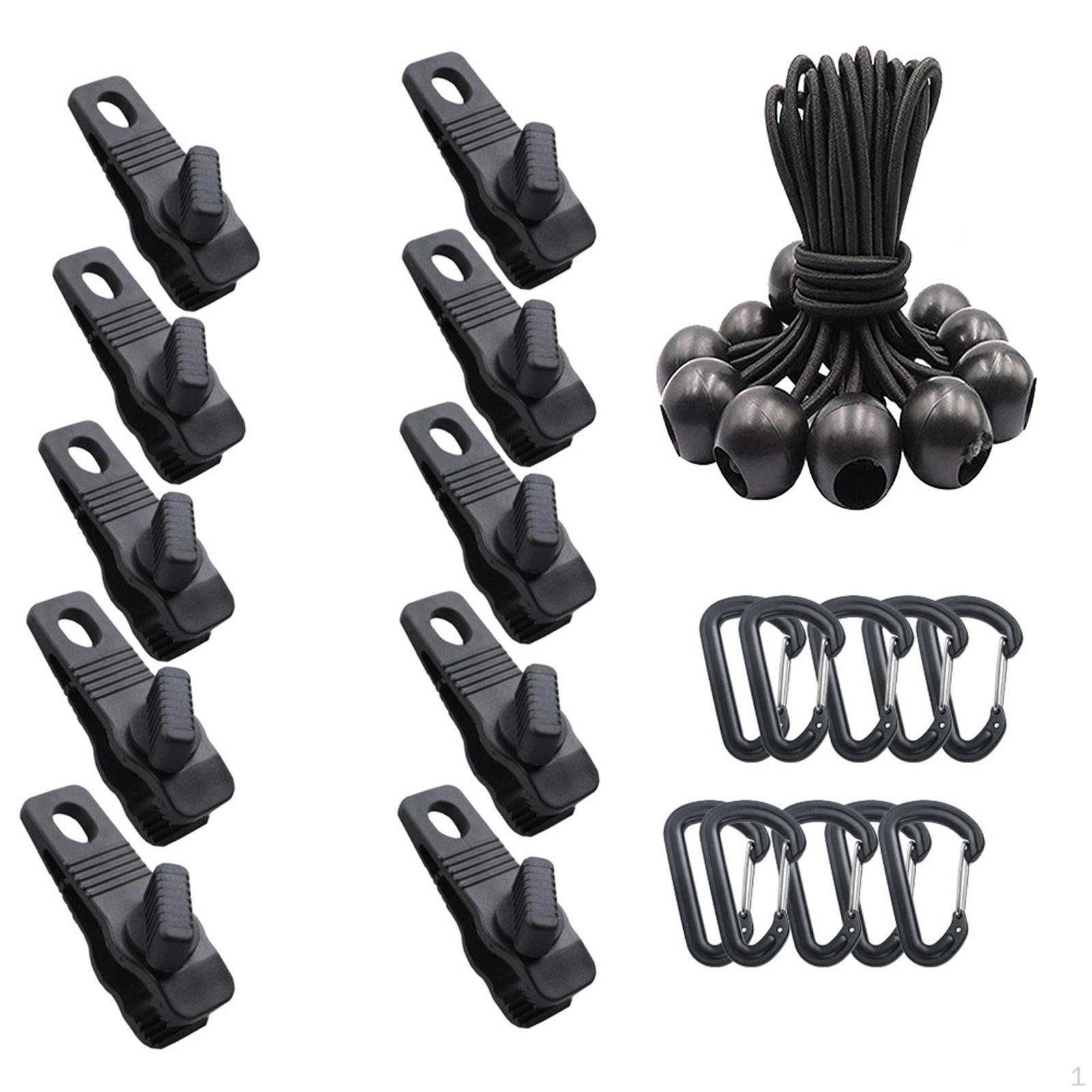 

30 шт./компл. зажимы для брезента, карабины, шнуры, поддержка походных навесов на открытом воздухе Style E