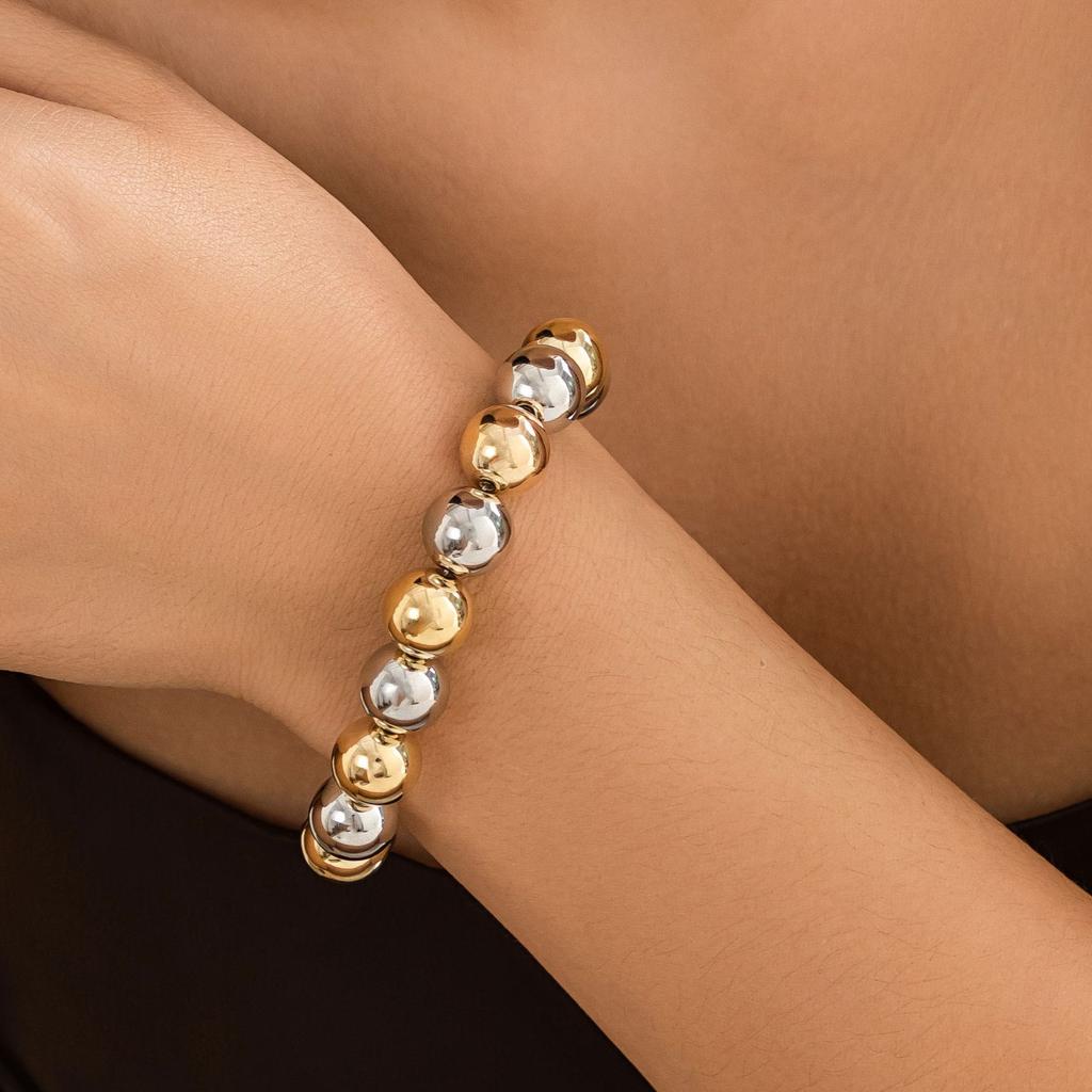 European and American jewelry exaggerated punk contrasting color beaded neck necklace temperament niche geometric ball personality necklace