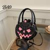 Autumn Seasonal Handbag Halloween Pumpkin Purse, Women Novelty Crossbody Bag, Spooky Fashionable Faux Leather Bag for Trick or Treat, Fall Parties