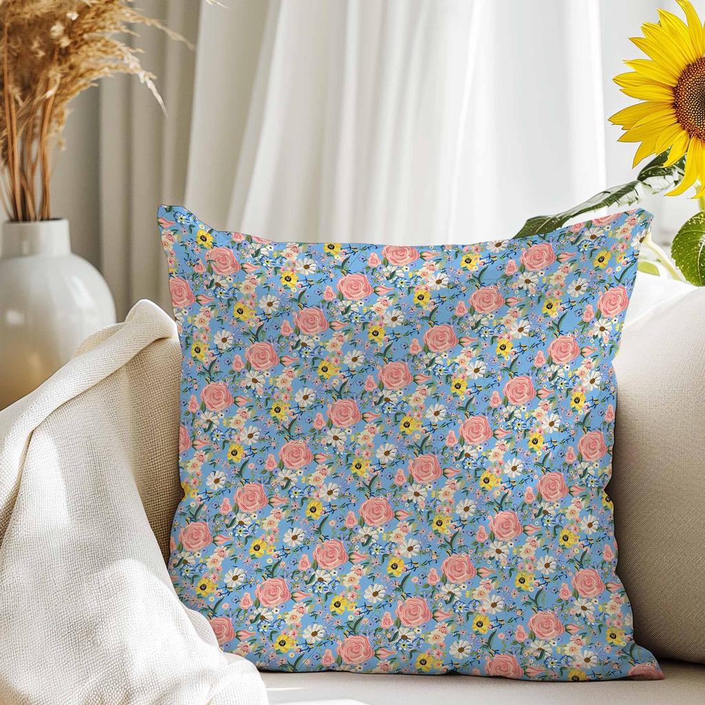 Freshfloral Home Throw Pillow Cover Sofa Living Room Decorative Cushion Cover Bedside Waist Pillow Lunch Break Square Pillowcase