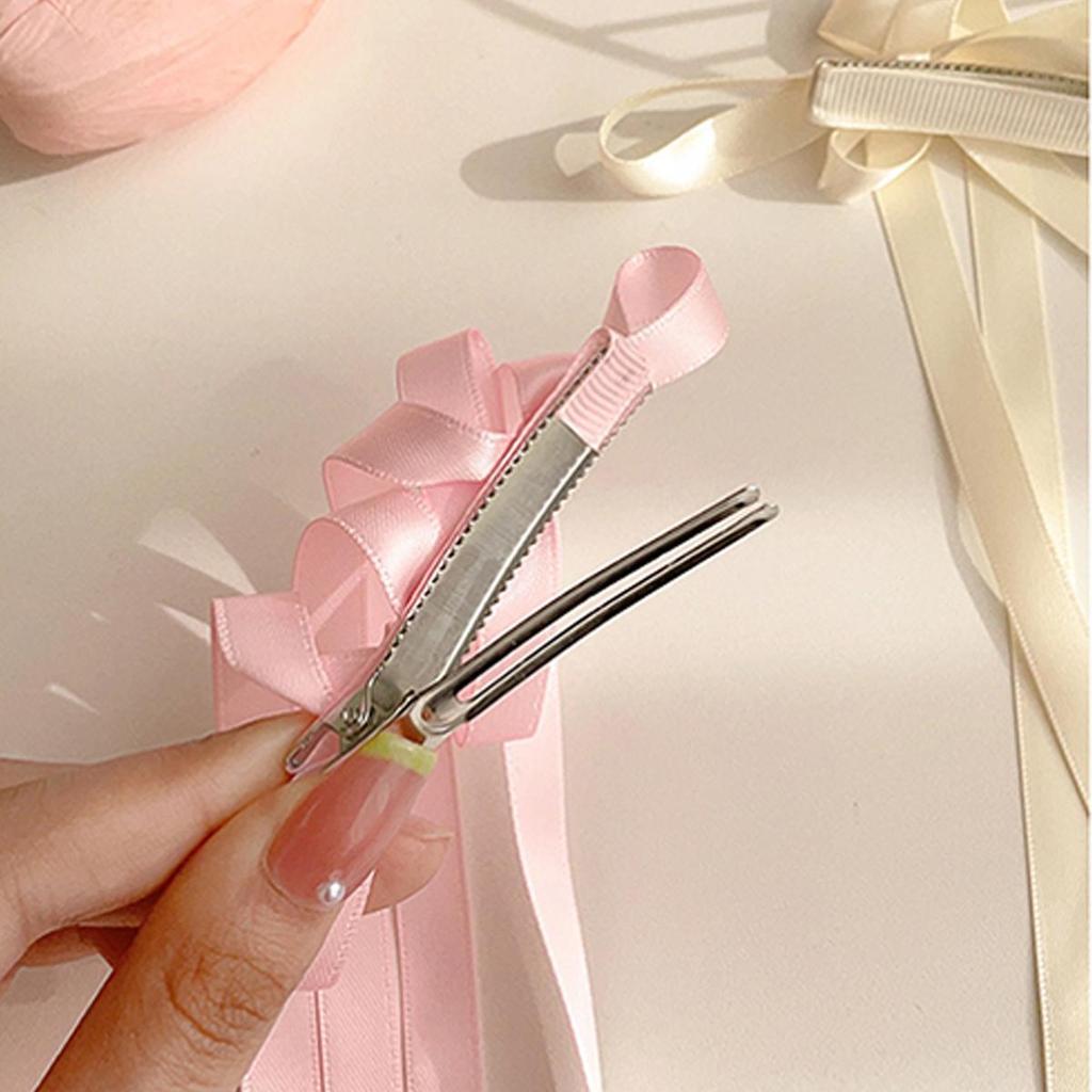 6-piece Set of Women's Hair Accessories, Starry and Bow Set, Ballet Style Bow Ribbon Ribbon Hair Clip, Double Ponytail Ribbon