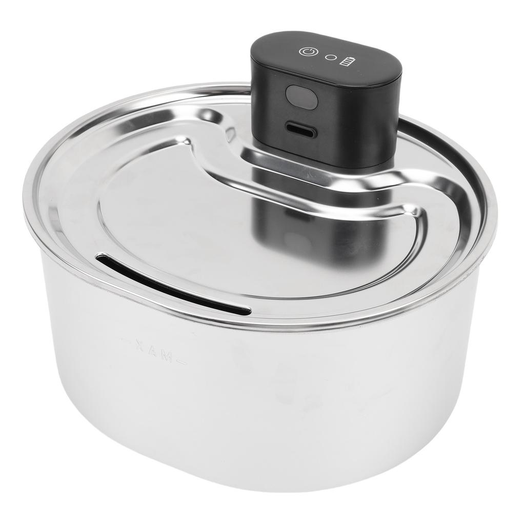Pet Water Fountain with Motion Sensor 3.2L Rechargeable Water Electricity Separation Automatic Stainless Steel Cat