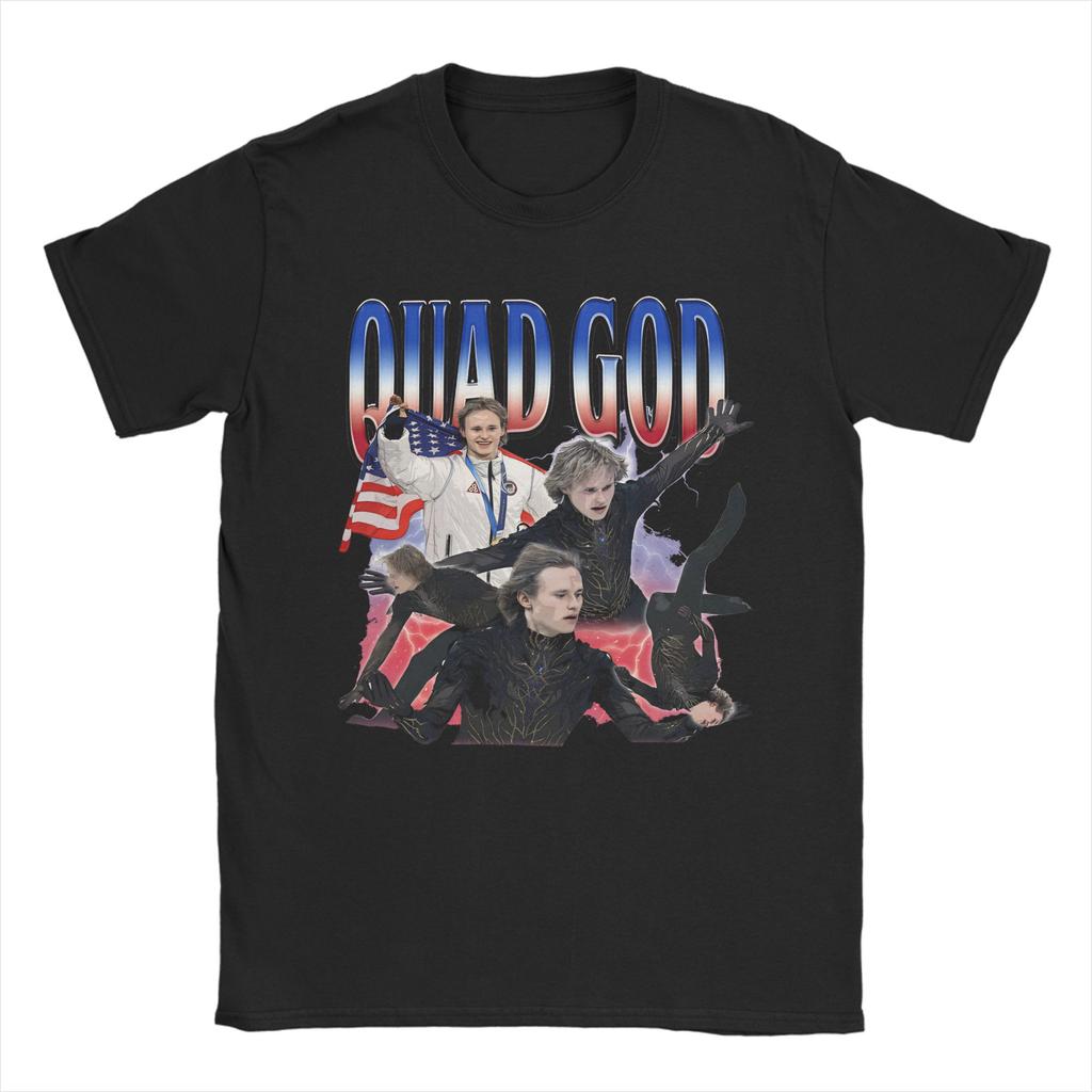 Ilia Malinin Quad Jump Legend QUAD GOD Accessori Unisex T-shirt da Donna Maglietta in Cotone Top con Stampa Grafica Tshirt