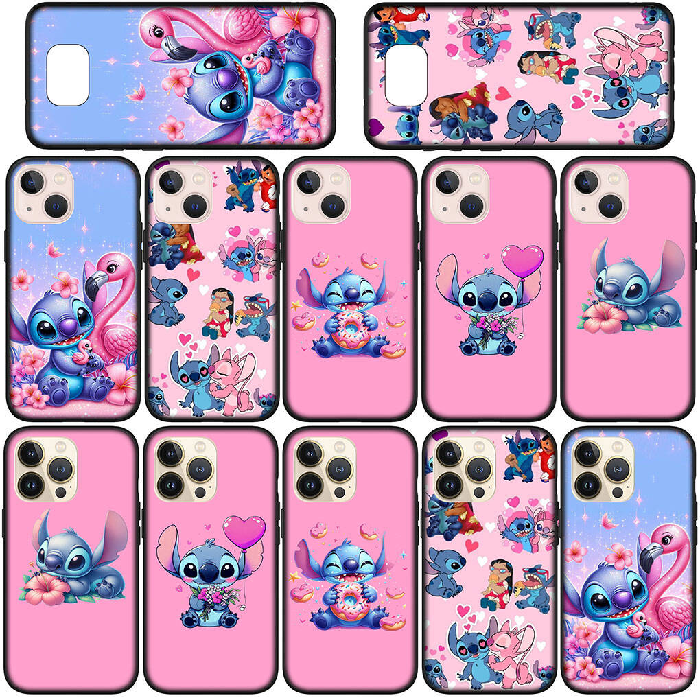 Handyhülle für Samsung Galaxy S25 S23 S22 S24 Ultra FE A05 A06 A15 A16 A36 A37 A35 A54 A55 A56 A57 A25 A26 A53 A17 Blau Lilo Anime Stitch Rosa Hülle