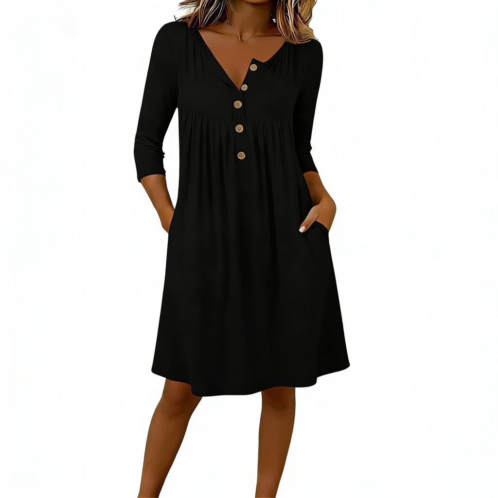 Modisches, locker sitzendes Freizeitkleid für Damen in verschiedenen Farben
