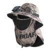 Polyester Solar Powered Fan Hat Neck Cover Breathable Mesh Fisherman Hat Wide Brim Sun Protection Visor Fan Sunscreen Cap