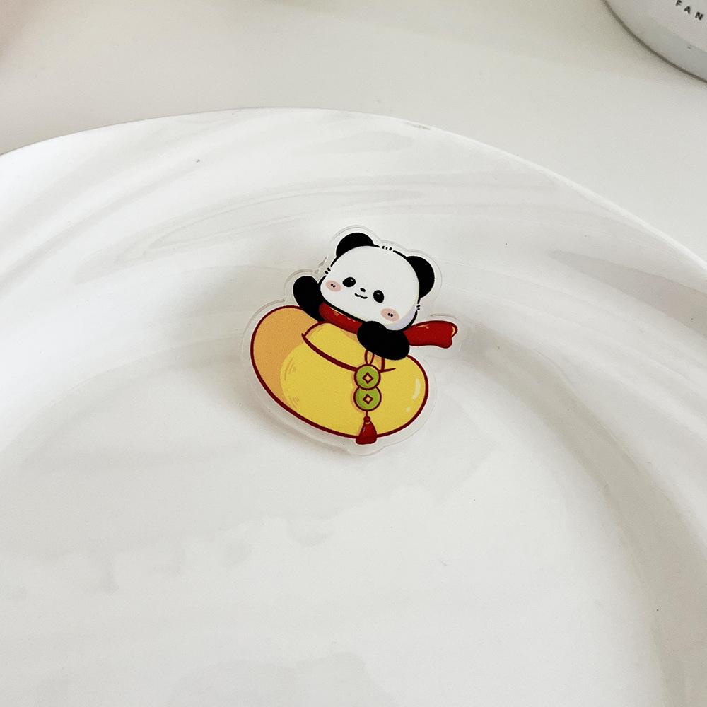 Ladies Chinese Style New Years Panda Brooch Cute Cartoon Pin Accessory