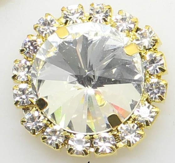 LKERAN 10Pcs Gold 25mm Glass Crystal Rhinestone Buttons For Metal Sewing Accessories Clothes DIY Wedding Decoration Materials белый