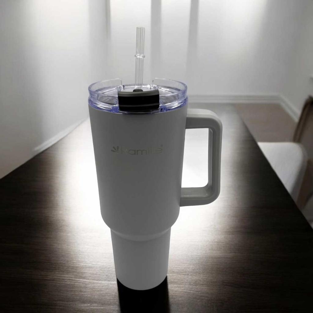 STAHL THERMOSKANNE 1200ml MIT GRIFF UND STROHHALM KM-2173