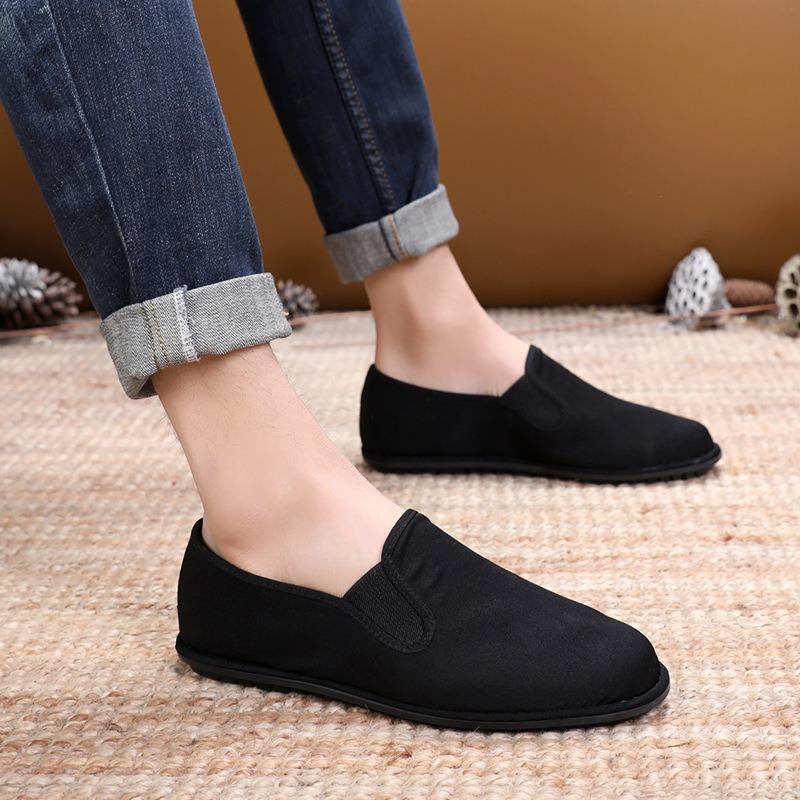 Spring and Autumn low-top labor shoes cloth shoes men's outdoor walking fitness shoes light and breathable ultra-soft-soled health shoes
