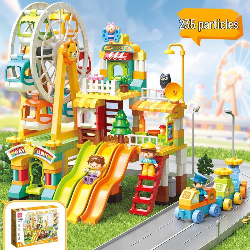 Rotating Windmill & Ferris Wheel Building Blocks Toy for Kids