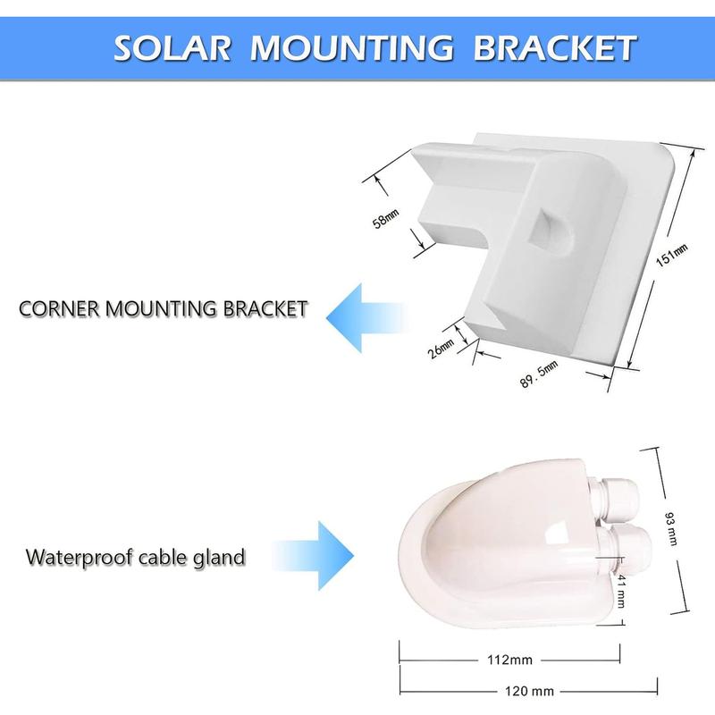 Solar panel ABS plastic mounting bracket with 5 non drilling corner kits, RV marine flat top camper and caravan installation