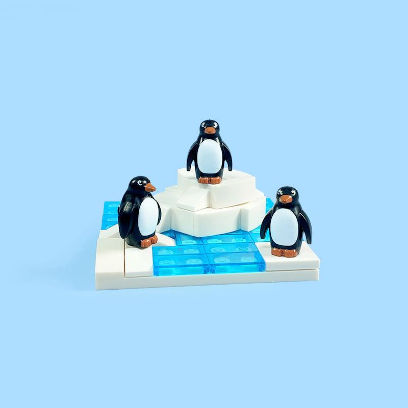 Antarctisch IJs en Sneeuw IJsland Thema Park Scène Bouwsteen Set Pinguïn Dier Assemblage Speelgoed Als Kerstcadeau