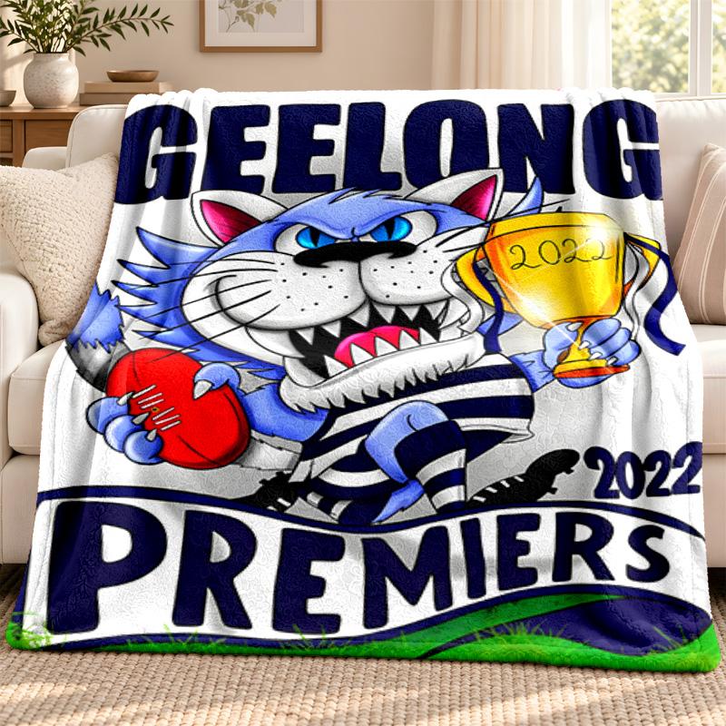 Geelong Cat blanket Flannel Blanket Soft Cozy Plush Throw for Sofa Bed Lightweight Home Decoration Outdoor camping