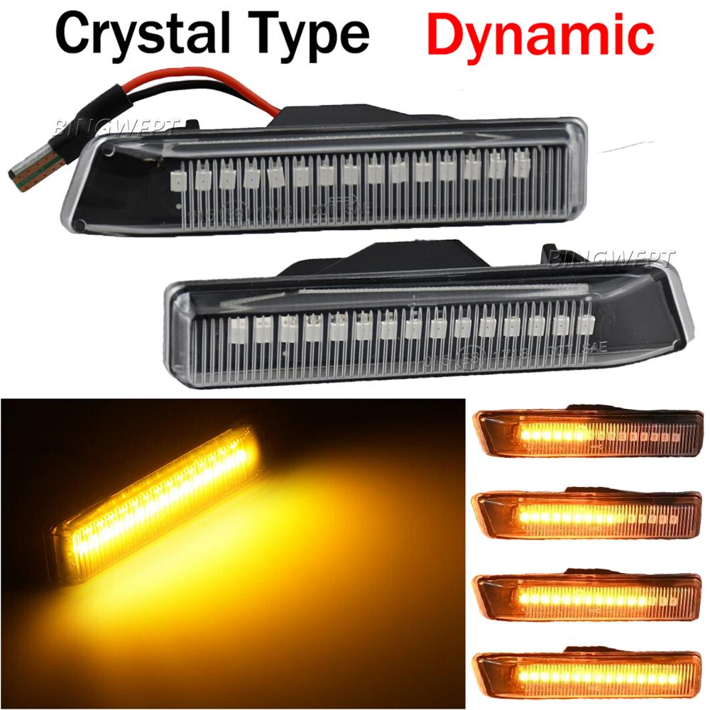 2pcs Flowing Dynamic LED Turn Signal Lights Side Marker Indicator Blinker For BMW X5 E53 1999-2006 E36 63132492179 63137164491