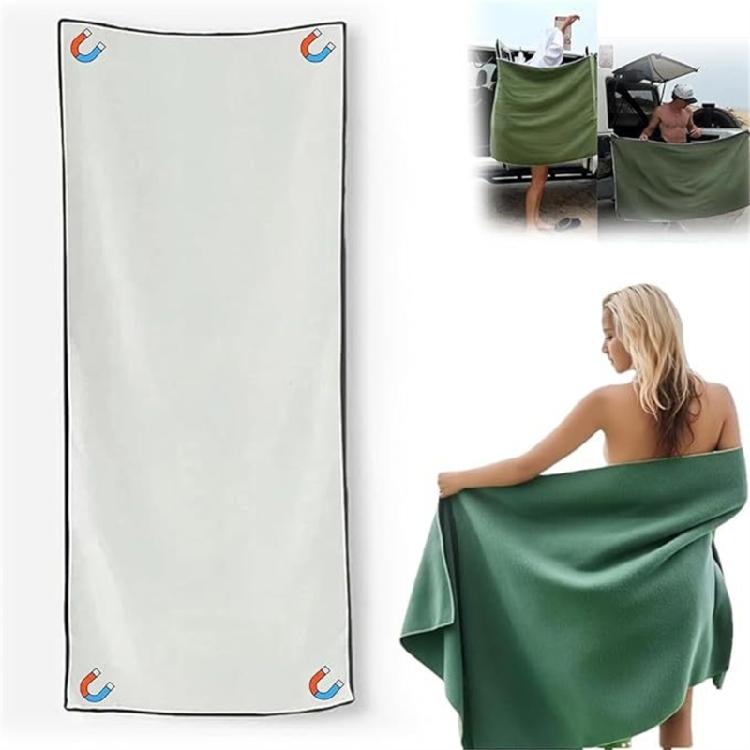 Tragbares Strandtuch mit magnetischem Verschluss, schnell trocknend, Übergröße für Camping, Fitnessstudio und Familienurlaube