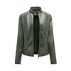 New simple casual leather jacket women's stand-up collar zipper slim locomotive suit short jacket women