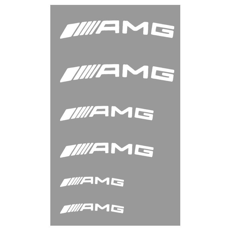 

6Pcs High Temp Brake Caliper Sticker For Mercedes Benz AMG W204 W205 W212 W213 W176 W463 Black White Wheel Hub Decal Accessories белый