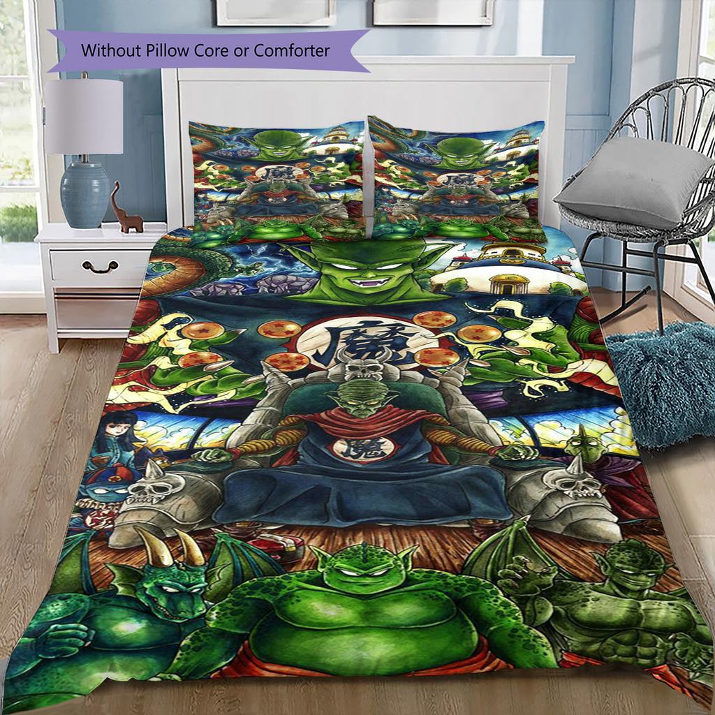 Set cu cuvertură și fețe de pernă cu model de desene animate Decorare casă Cadou de ziua de naștere (1 * husă de pilotă + 2 * fețe de pernă, fără miez)