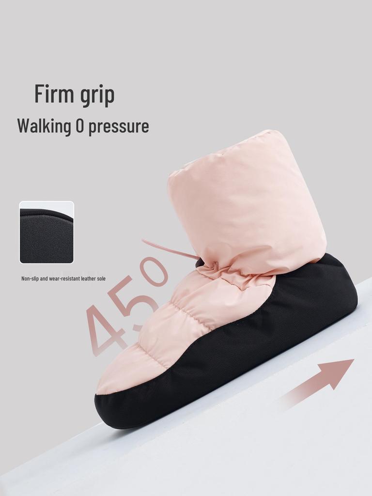 Women's Fleece Lined Ballet Warm-Up Boots - Autumn/Winter Practice Shoes for Dancers