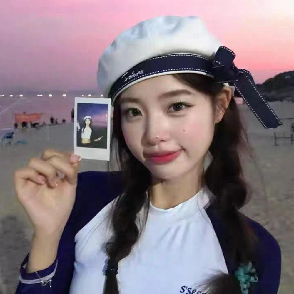 Sweet White Sailor Hat Korean Style Octagonal Cap Casual Painter Hat Spring Summer