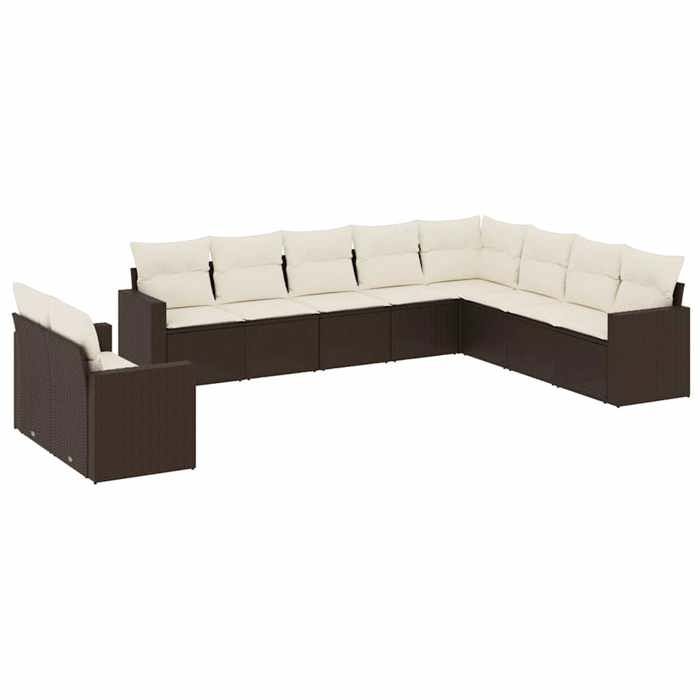 VidaXL Garden Lounge Set with Cushions 10 Pcs, Sofas with Adjustable Feet, Outdoor Furniture Set Patio Terrace, 3219163